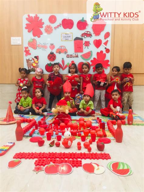 On the top of the World...: Red Colour Day celebrated by Nursery kids at Witty Kids, Bhilwara ...