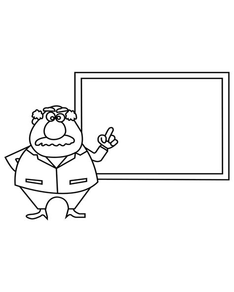 Cartoon Moses Teacher with Blackboard Färbung Seite - Kostenlose druckbare Malvorlagen für Kinder