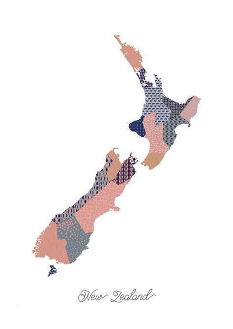 Map of Aotearoa New Zealand Contemporary Designer Greeting - Etsy