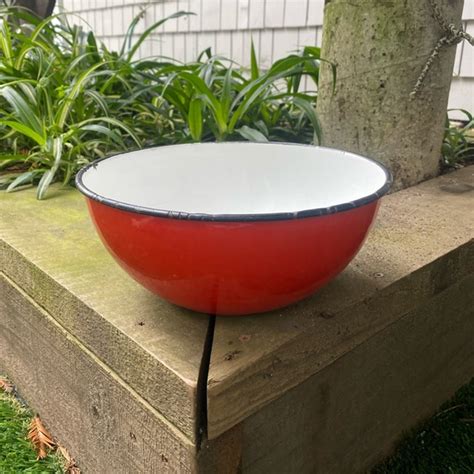 Vintage | Dining | Vintage Polish Midcentury Huta Silesia Red Enamel Bowl Number 24 | Poshmark