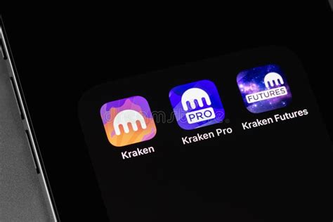 Kraken Mobile App Cryptocurrency Exchange on Screen Smartphone ...