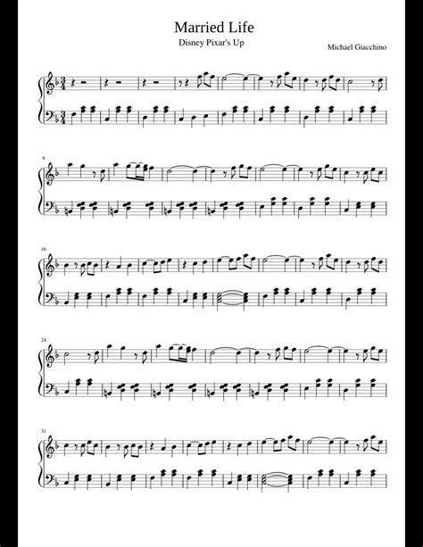 Married Life - Disney Pixars Up sheet music for Piano download free in PDF or MIDI