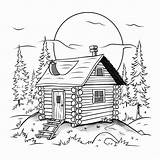 Cabin coloring Page – Coloring corner sketch template