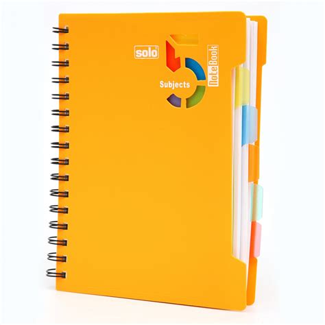 SOLO Premium 5 Subject Notebook - A5, 70 GSM, 300 pages, Single Ruled: Solo.in: Office Products