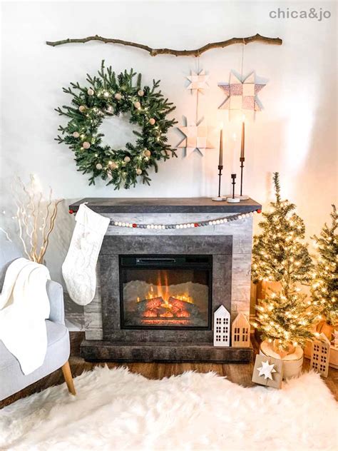 Cozy Scandinavian Christmas Fireplace Decorations | Chica and Jo