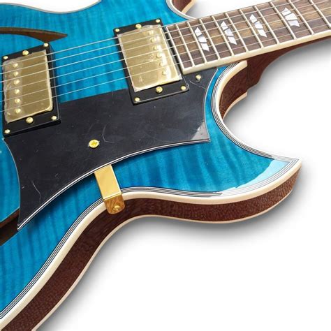 Custom Blue Flame Maple Top Semi-Hollow Electric Guitar - Palace Guitars