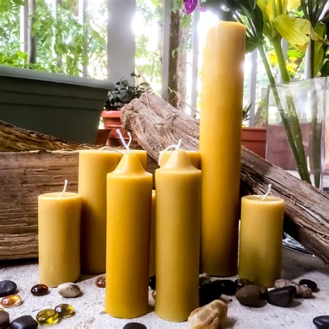 Pure Organic Beeswax Large Taper Candle. 1 3/4 wide Pure Beeswax taper candle