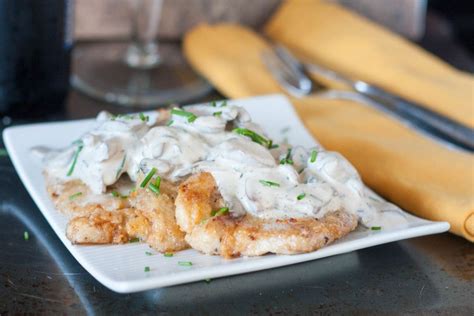 Rahmschnitzel - German Schnitzel with Mushroom Cream Sauce - Goodie Godmother