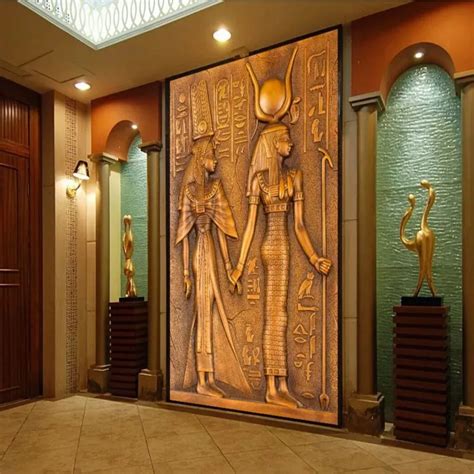 Custom Entrance wallpaper ancient Egyptian Figure wallpapers Entrance hallway sofa backdrop wall ...