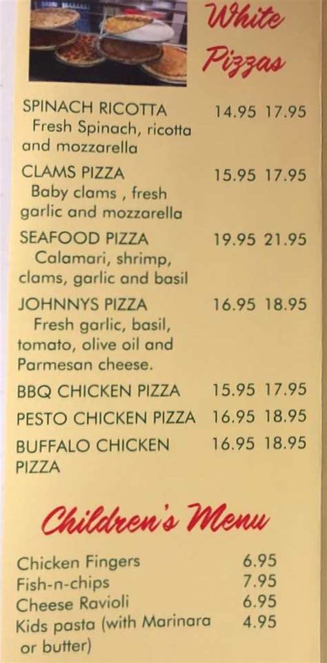 Johnny's Pizza Menu, Lake Placid, NY