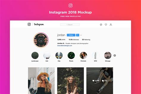 Instagram Web Profile Template Free Download - Creativetacos