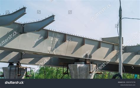 Construction Bridge Road Transport Installation Metal Stock Photo ...