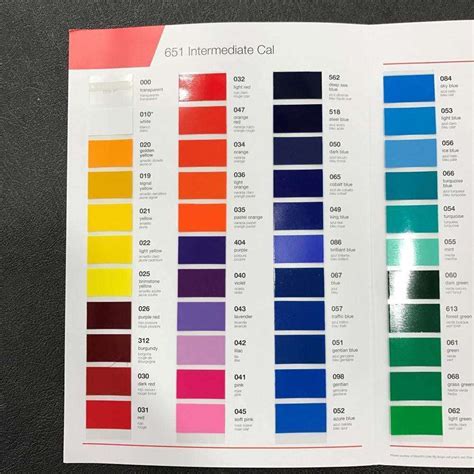 ORACAL® 651 Colour Chart – Crafter's Vinyl Supply