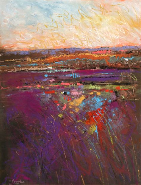 Carol Engles Art: March Sunset, abstract landscape by Carol Engles