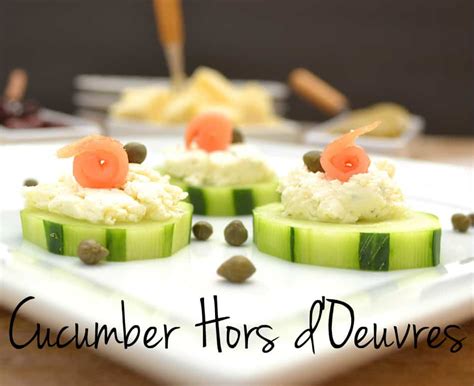 Cucumber Hors d'Oeuvres with Garlic & Herb Cheese, Smoked Salmon & Capers