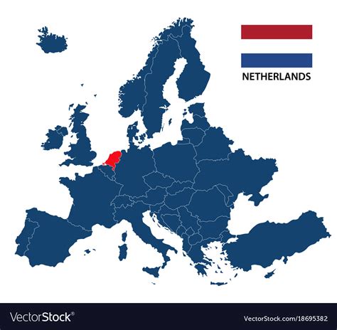 Map of europe with highlighted netherlands Vector Image