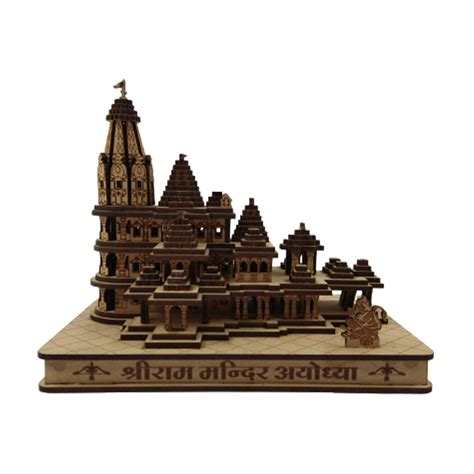 5" Wooden Ram Mandir Model | Kapasi Handicrafts Emporium