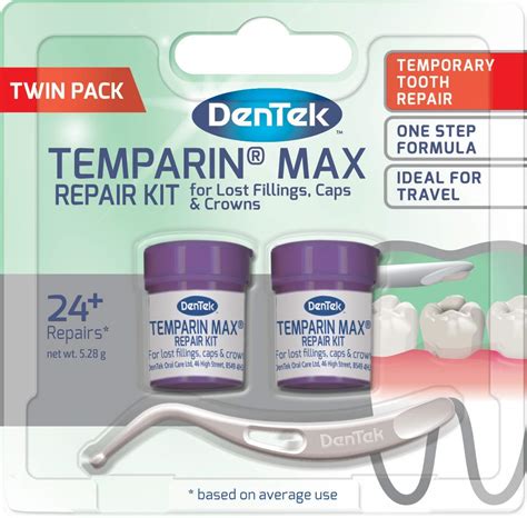 Buy DenTek Temparin Max Home Dental Repair Kit Twin Pack for repairing ...