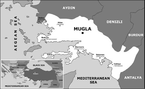 Location of the province of Mugla in Turkey | Download Scientific Diagram