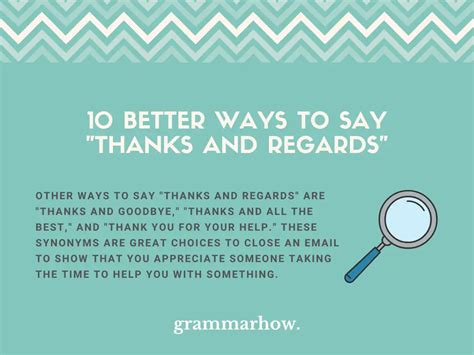 10 Better Ways to Say "Thanks and Regards"