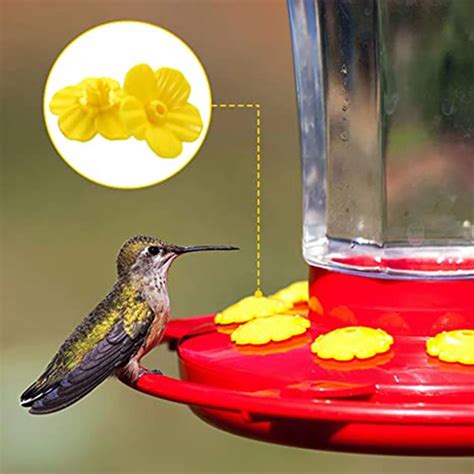 10pcs Yellow Hummingbird Feeder Replacement Flowers Feeding Ports ...