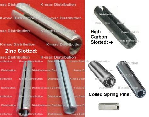 Spring Pins - High Carbon Steel, .062 to .312 Inch Diameters