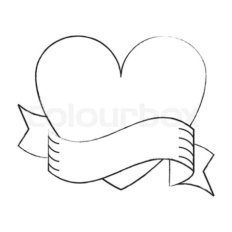 Heart with ribbon banner vector ... | Stock vector | Colourbox