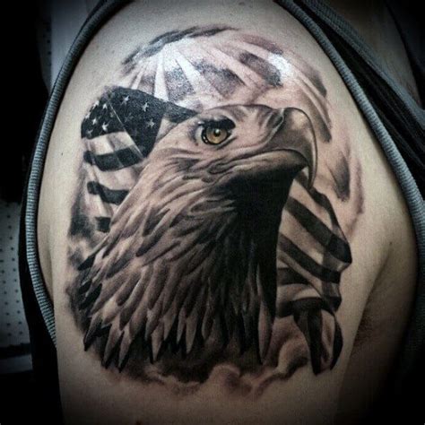 14+ Best Bald Eagle With American Flag Tattoo Designs | PetPress