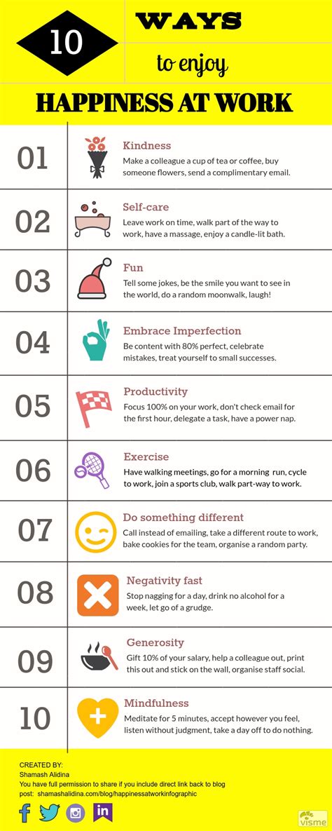 10 Ways to Enjoy Happiness at Work [Infographic] — ShamashAlidina.com