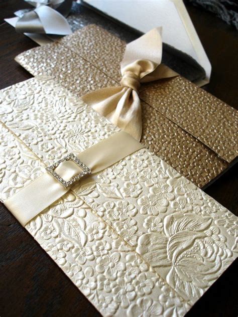 Elegant Embossed Wedding Invitations