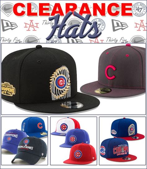 the chicago cubs baseball hats are all different colors