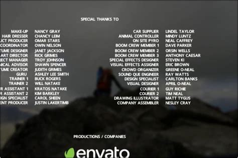 End Credits Template After Effects Free - Resume Example Gallery