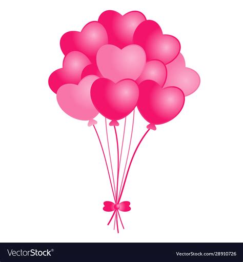 Pink heart balloons on white background Royalty Free Vector