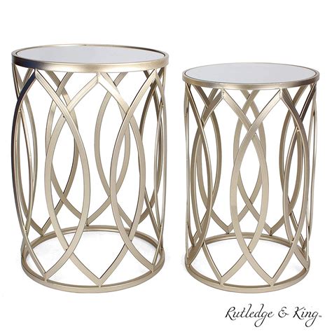 Rutledge & King Blufton Gold Mirrored End Table Set- Accent Table - Walmart.com