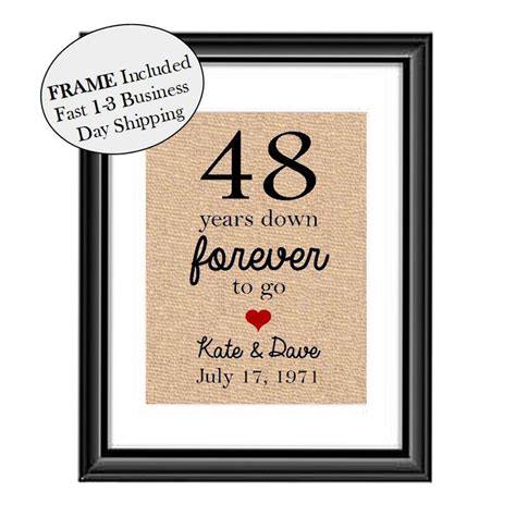 48 Year Wedding Anniversary Gift, 48th Wedding Anniversary, Wedding ...