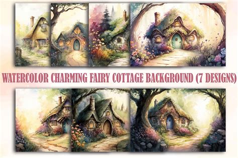 Charming Fairy Cottage Backgrounds Graphic by Lazy Sun · Creative Fabrica