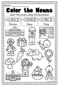 Identifying Nouns Worksheet