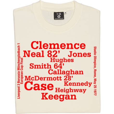 Liverpool 1977 European Cup Final Line Up T-Shirt | TheBoyDoneGood