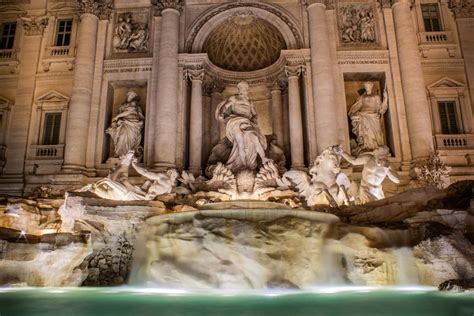 The Trevi Fountain With Light At Night Time · Free Stock Photo