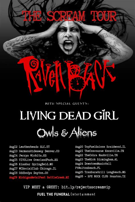 RAVEN BLACK Announces THE SCREAM TOUR Summer 2023 Dates with Special Guests LIVING DEAD GIRL and ...