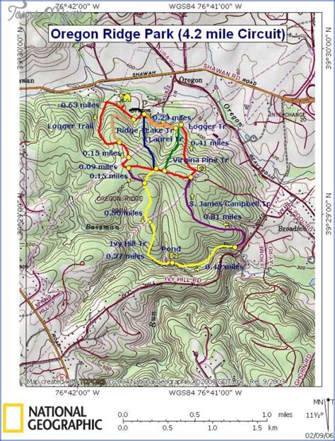 Oregon Hiking Trail Maps - ToursMaps.com