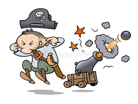 Pirate firing his cannon stock vector. Illustration of earring - 20707084