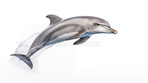 A Dolphin on White Background, is an Aquatic Mammal within the ...