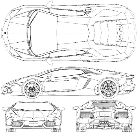 lamborghini aventador blueprint - Buscar con Google | Lamborghini aventador, Car drawings ...