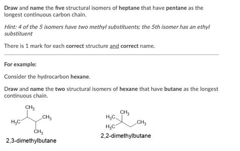 Solved Draw and name the five structural isomers of heptane | Chegg.com