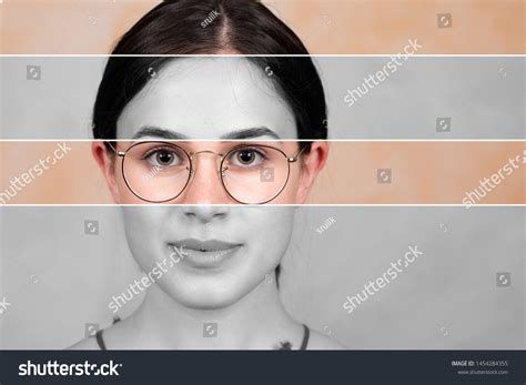 Achromatopsia Vision Concept Portrait Sexy Young Stock Photo 1454284355 ...