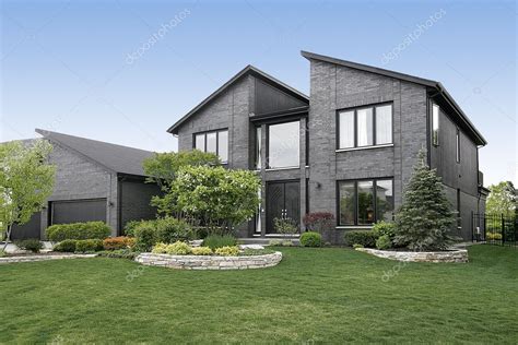 Modern gray brick home — Stock Photo © lmphot #8716836