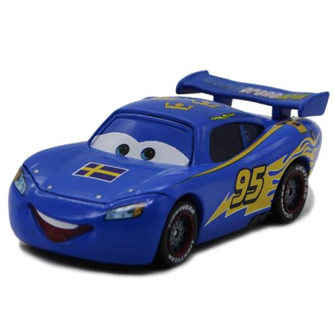 Disney Pixar Cars 2 No.95 Lightning Mcqueen Sweden Pattern Metal ...