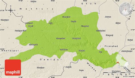 Physical Map Of Agra Shaded Relief Outside - vrogue.co