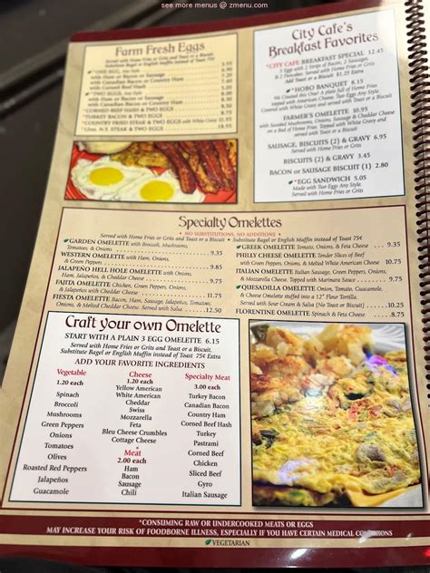 Online Menu of City Cafe Diner Restaurant, Chattanooga, Tennessee, 37402 - Zmenu